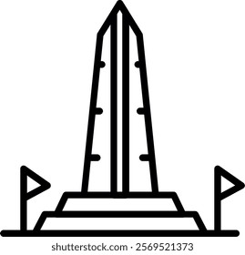 Washington Monument Line Vector Icon Design