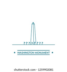 Washington Monument Modern Vector Style. Monument Icon For  Web And App. Landmark Icon Concept.