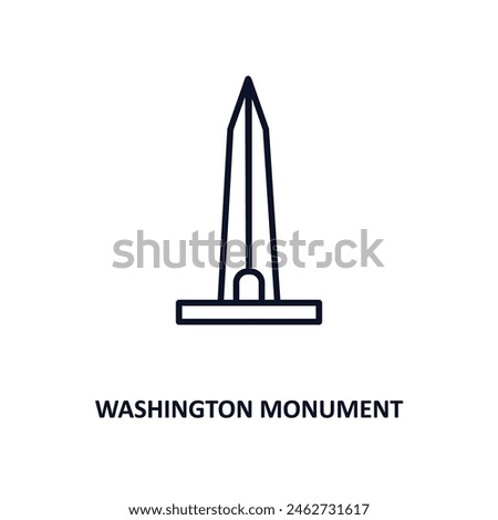 washington monument outline icon.  Thin line icon from buildings collection. Editable vector isolated on white background