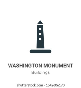Washington monument vector icon on white background. Flat vector washington monument icon symbol sign from modern buildings collection for mobile concept and web apps design.