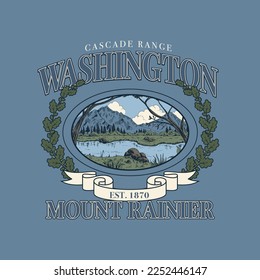 Washington Mount Rainier Outdoor Varsity Graphic Slogan