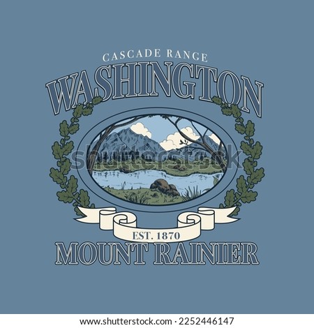 Washington Mount Rainier Outdoor Varsity Graphic Slogan