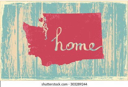 Washington nostalgic rustic vintage state vector sign