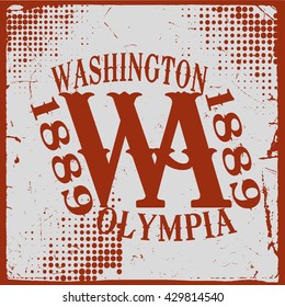 Washington Olympia. typography for t-shirt print , vector illustration