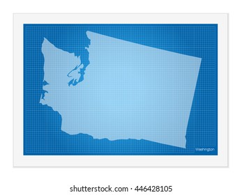 Washington on blueprint on a white background.