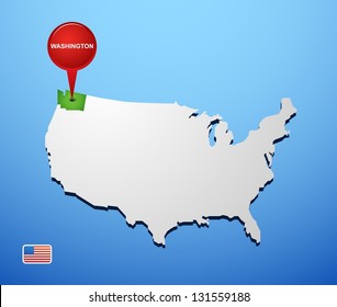 Washington on USA map