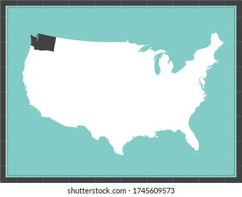 Washington on USA map vector