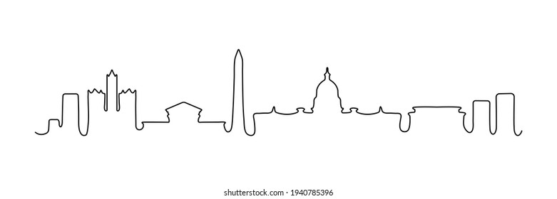 city skyline line drawing