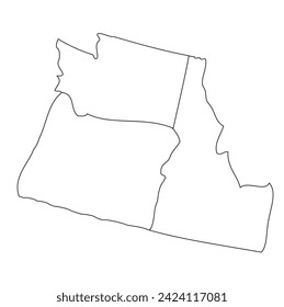 Washington, Oregon, Idaho. Outline of the map