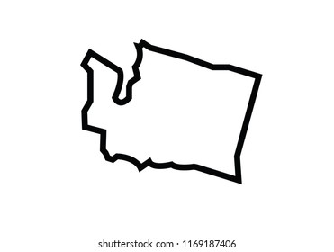 Washington outline map state shape united states