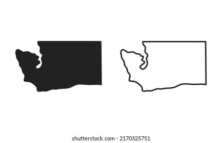 Washington Outline State Usa Map Black Stock Vector Royalty Free Shutterstock