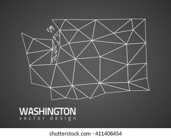 Washington polygonal vector map