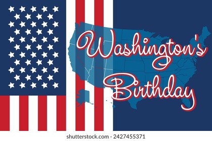 Washington Presidents Birthday. Presidents Day Background Design Banner, Poster, Greeting Card.
