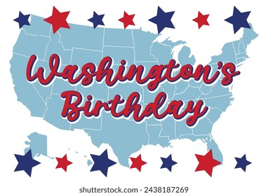 Washington Presidents Birthday. Presidents Day Background Design Banner, Poster, Greeting Card.