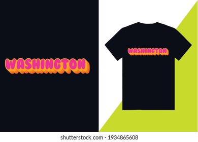 Diseño de camiseta de texto retro de Washington