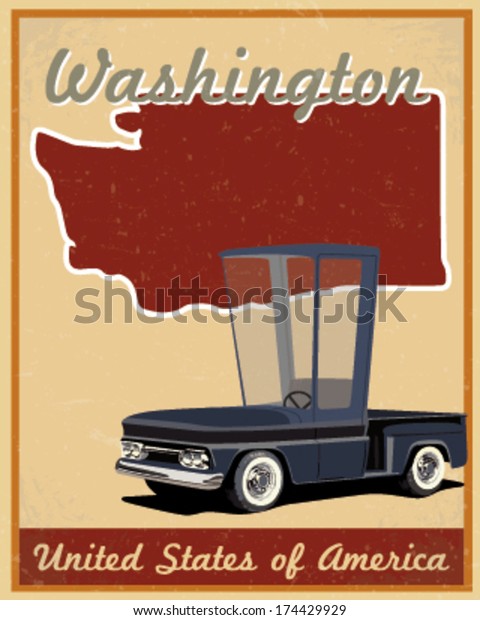 washington road trip vintage\
poster 