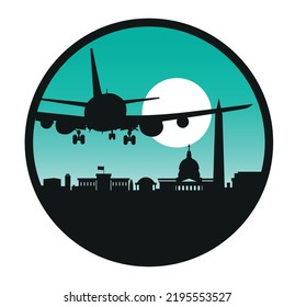 Washington round skyline vector illustration