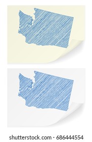 Washington scribble map on a white background.