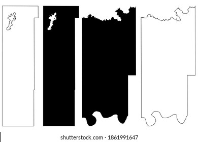Washington and Seminole County, Oklahoma State (U.S. county, United States of America, USA, U.S., US) map vector illustration, scribble sketch map