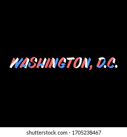 Washington sign brush paint lettering on black background. Capital city of USA design templates for greeting cards, overlays, posters