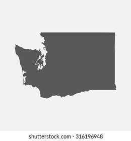 Washington State Border Map.