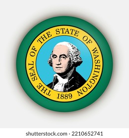 Washington State Flag. Vector Illustration.