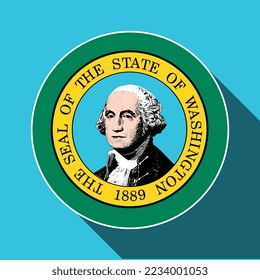 Washington state flag. Vector illustration.