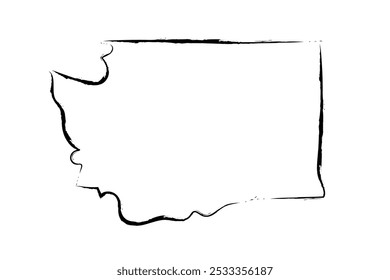 Mapa desenhado à mão pelo estado de Washington. Mapa de esboço de estado simples dos EUA. Mapa estilo Doodle isolado em branco para projetos de negócios.