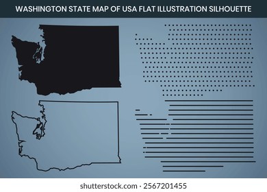 Washington State Hand Drawn Outline Map of USA Fully Editable, 300 DPI, High-Resolution EPS File Included.