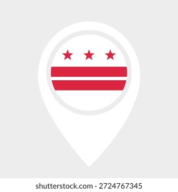 Icono del Pin de la Locación del Estado de Washington con la bandera