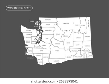 Washington State map with background.