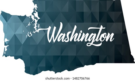Washington state map. Geometric polygon map vector