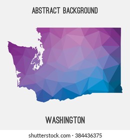 Washington state map in geometric polygonal style.Abstract tessellation,modern design background. Vector illustration EPS8