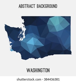 Washington state map in geometric polygonal style.Abstract tessellation,modern design background. Vector illustration EPS8