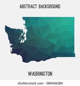 Washington state map in geometric polygonal style.Abstract tessellation,modern design background. Vector illustration EPS8