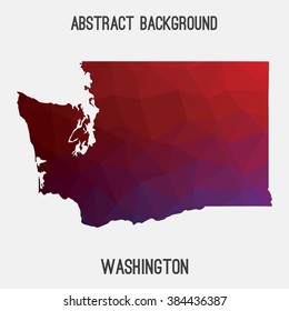 Washington state map in geometric polygonal style.Abstract tessellation,modern design background. Vector illustration EPS8