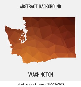 Washington state map in geometric polygonal style.Abstract tessellation,modern design background. Vector illustration EPS8