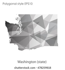 Washington state map in geometric polygonal style.Abstract gems triangle,modern design background. Vector illustration EPS10