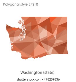 Washington state map in geometric polygonal style.Abstract gems triangle,modern design background. Vector illustration EPS10