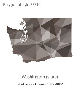 Washington state map in geometric polygonal style.Abstract gems triangle,modern design background. Vector illustration EPS10