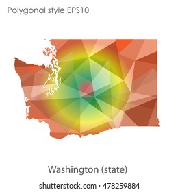 Washington state map in geometric polygonal style.Abstract gems triangle,modern design background. Vector illustration EPS10