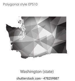 Washington state map in geometric polygonal style.Abstract gems triangle,modern design background. Vector illustration EPS10