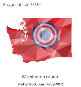 Washington state map in geometric polygonal style.Abstract gems triangle,modern design background. Vector illustration EPS10