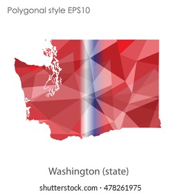 Washington state map in geometric polygonal style.Abstract gems triangle,modern design background. Vector illustration EPS10