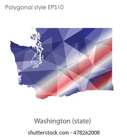 Washington state map in geometric polygonal style.Abstract gems triangle,modern design background. Vector illustration EPS10