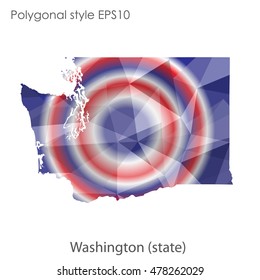 Washington state map in geometric polygonal style.Abstract gems triangle,modern design background. Vector illustration EPS10