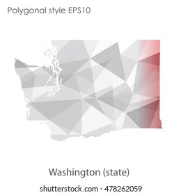 Washington state map in geometric polygonal style.Abstract gems triangle,modern design background. Vector illustration EPS10