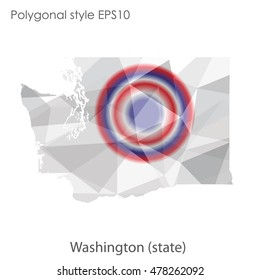 Washington state map in geometric polygonal style.Abstract gems triangle,modern design background. Vector illustration EPS10