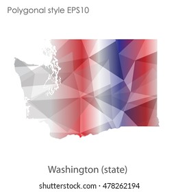 Washington state map in geometric polygonal style.Abstract gems triangle,modern design background. Vector illustration EPS10