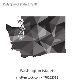Washington state map in geometric polygonal style.Abstract gems triangle,modern design background. Vector illustration EPS10